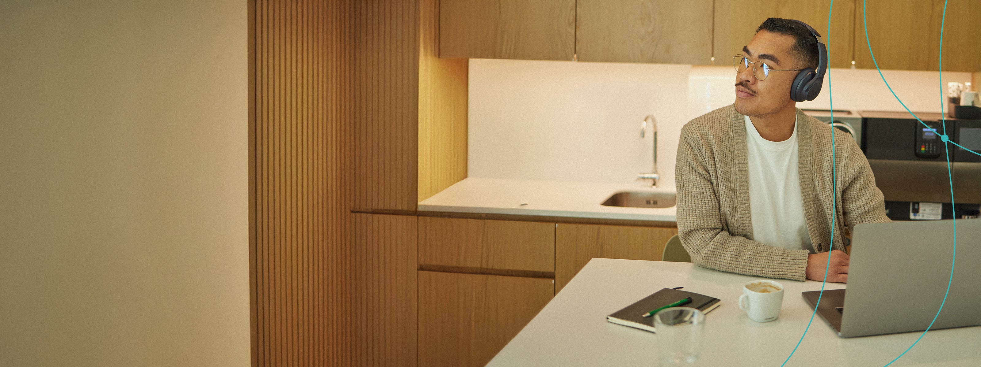 Manager pausing to answer questions at the office